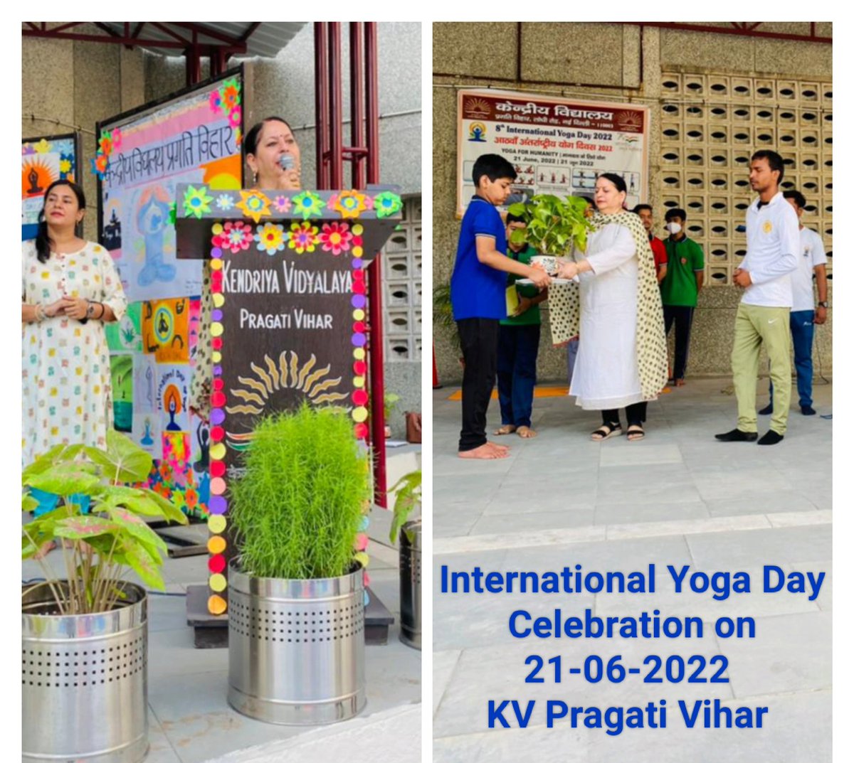 ViharKv's tweet photo. International Yoga Day Celebration at Kendriya Vidyalaya Pragati Vihar on 21st June 2022.
#NarendraModi
#kvs_ro
#InternationalYogaDay2022
#KVS_HQ https://t.co/t3wJiTat1r