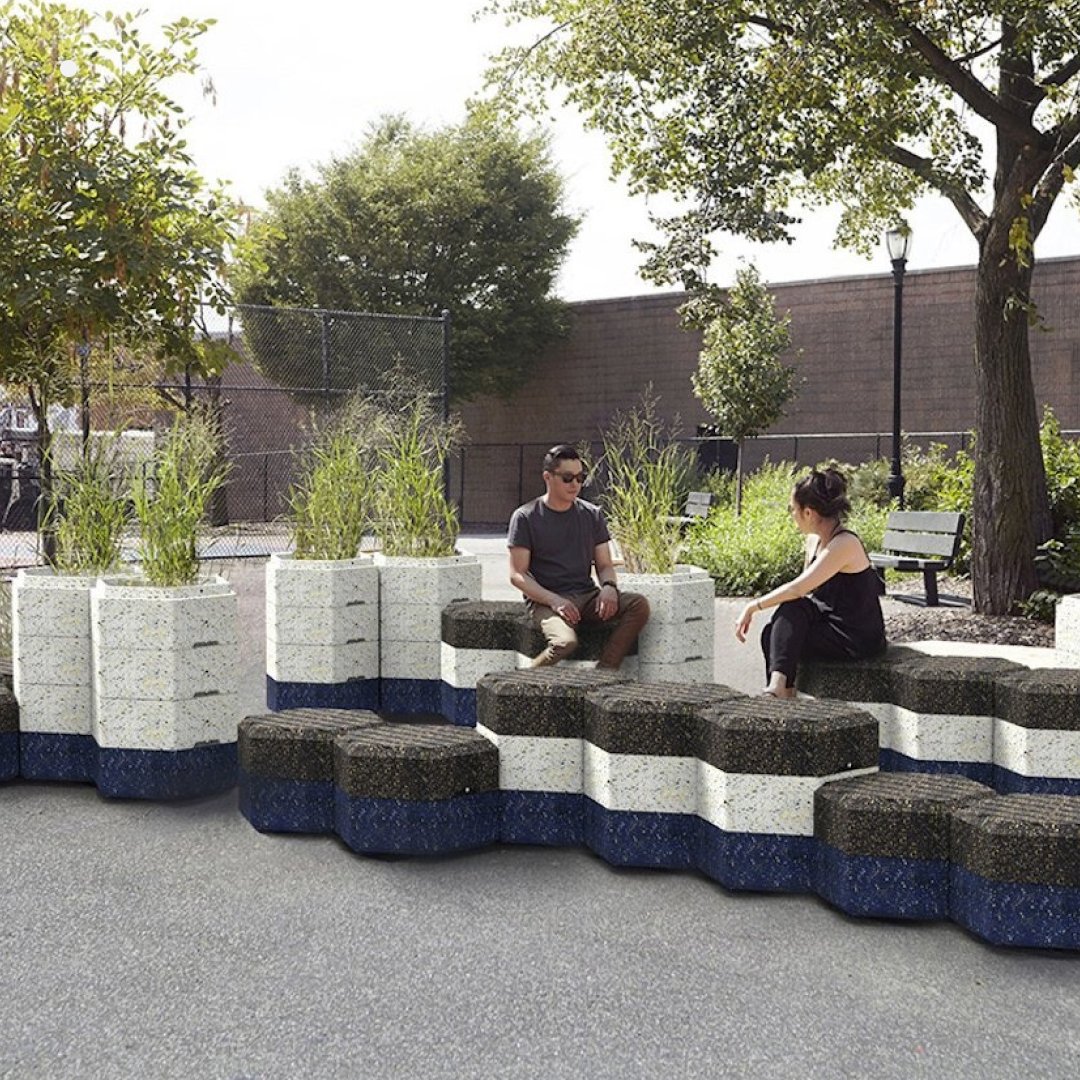 Base Plastic is an effort by industrial designer Binsar Priandika that offers a product that may be developed and used to make public furniture using vast amounts of plastic waste.