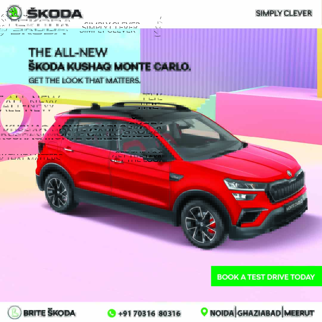 BriteSkoda's tweet photo. The All New ŠKODA KUSHAQ MONTE CARLO. Experience the finest fusion of stylish aesthetics and technology.
Book a test drive today.
Come visit us or contact us:
G-43, Udhyog Marg, G Block, Sector 6, Noida - 070316 80316
.
#TheLookThatMatters #KushaqMonteCarlo #BriteSkoda https://t.co/JTyKRugGS4