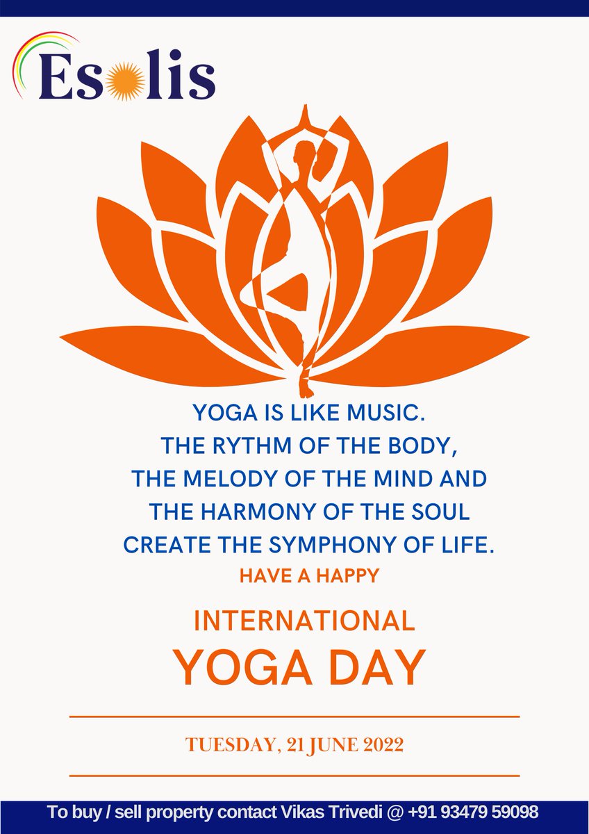 Esolis_Services's tweet photo. "Yoga is the journey of the self, through the self, to the self."
#InternationalYogaDay #yoga #YogaForHumanity #yogapractice #bhagavadgita #healthylifestyle #realestatehyderabad https://t.co/HqEzMsbUMz