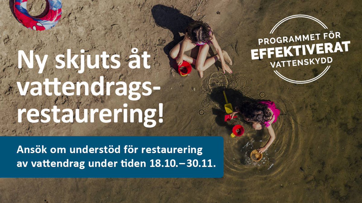 Ta fram kalendrarna! 🗓
 
Ansök om understöd för projekt för restaurering av vattendrag 18.10−30.11.
 
Vattendrag med god status är viktiga för invånarna, den biologiska mångfalden och även för ekonomin i området.
 
Läs mer: ym.fi/skjutsatvatten…
 
#vattnenstur