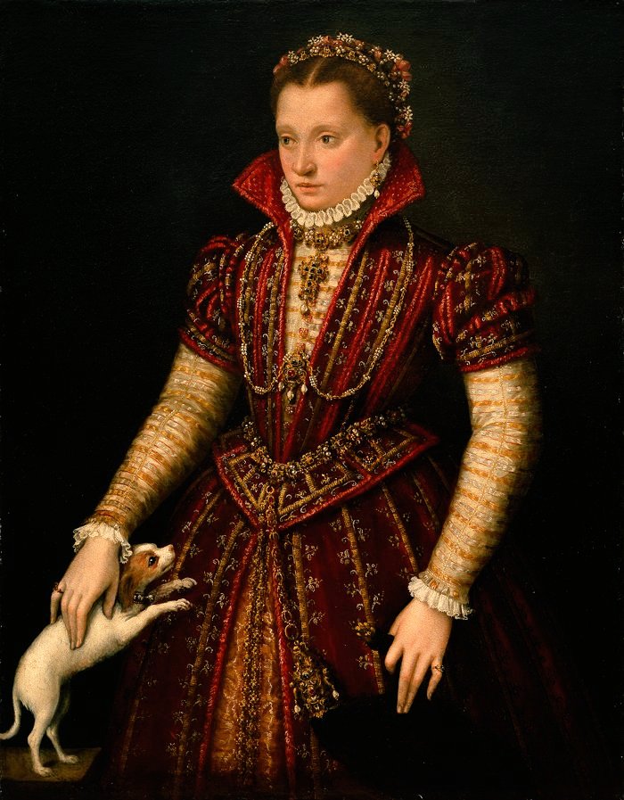 Portrait of a Noblewoman, 1580 by Lavinia Fontana, Italian painter, regarded as one of the first female artists working within the same  sphere as her male counterparts #WomensArt