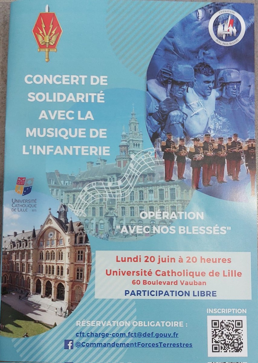ANOPEX1's tweet image. Magnifique concert de solidarité #AvecNosBlessés  organisé par le @Commandement_FT à l&apos;Université Catholique de Lille avec la Musique de l&apos;Infanterie de l&apos;@armeedeterre auquel @J2PDEF président de l&apos;#ANOPEX a eu l&apos;honneur de participer.
