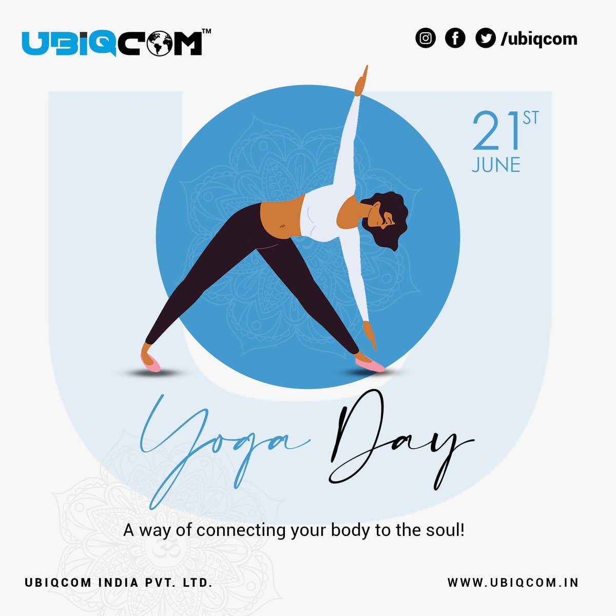 ubiqcom's tweet photo. As UBIQCOM connects devices with the internet to grow your business, The same way Yoga connects your body to the soul!
UBIQCOM wishing a Happy International Yoga Day!!
.
.
#InternationalYogaDay #IDY2022 #SwitchToUbiqcom
#YogaForHumanity #health #fitness #meditation #yogafitness https://t.co/XLhXWOXbXh
