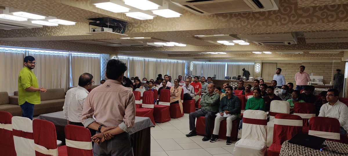After completing 5 months of deployment in Ahmedabad, we conducted a feedback and orientation workshop on 18/06/22 in association with our partner Indian Institute of Public Health Gandhinagar
40+ HV's attended this workshop 
<a href="/NtepGuj/">TB Mukt Bharat - Gujarat</a> @CentreTb 
<a href="/IndiaHealthFund/">India Health Fund</a> <a href="/IIPHG1/">Indian Institute of Public Health Gandhinagar</a>