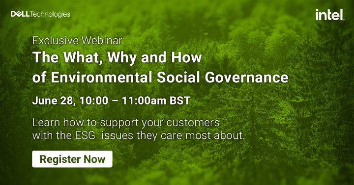 SarahSAtDell's tweet photo. Can your business tell your Environmental Social Governance story? Our #webinar in partnership with @IntelUK will give you the latest marketing and sales tools to promote your #ESG story to your customers.

🗓️ 28 June,  ⏰ 10:00 – 11:00am BST. https://t.co/ouhimEIE1i https://t.co/bhMbstm96G