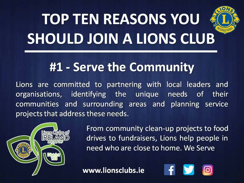 Top Ten Reasons You Should Join A Lions Club
No.1 - Serve The Community
#WeServe #KindnessMatters #LionsClubs #LCI #Top10Reasons #JoinLions