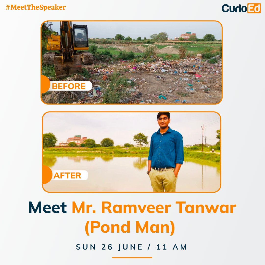 curioed's tweet photo. This weekend, meet India's environment superhero at CurioEd, @ramveertanwarg (Pond Man) ๐
An Environmentalist, Lake & Water Conservationist, Consultant, TEDx Speaker, he has transformed more than 40+ ponds across the country! ๐ฎ๐ณ
26 June | 11 AM
#pondman #environment #curioed https://t.co/VVKumSnMii