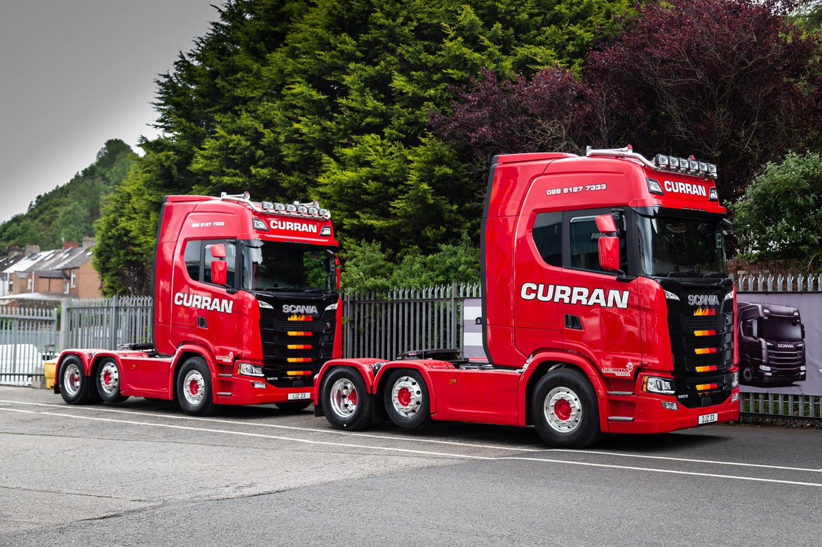 Curran Transport of Bangor have taken delivery of two stunning Scania 540 S A 6x2/2. Our Sales Executive Vincent Taggart would like to thank Chris, Michael, Dickie and the team at Curran Transport for the continued business. #scania #540S #hella #kelsa #roadtrucksltd