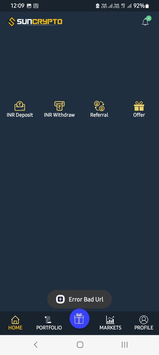 vtectejaspatel's tweet photo. @suncryptoin My Account shows Error Bad URL.....
Couldn't login into my account...... https://t.co/bSM7heDGvw