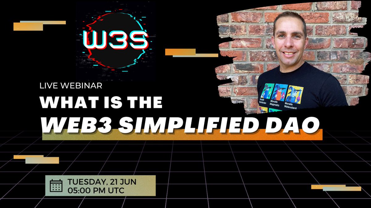 JohnJardin's tweet photo. LIVE WEBINAR SCHEDULED BY JOHN JARDIN:

TITLE: What is the Web3 Simplified DAO
DATE: 21st June 2022 5 PM UTC
WHERE: @joinentre 

https://t.co/wLGt3Ba1NT

John Jardin explains his vision of Web3 Simplified, his roadmap for Q3 2022, &amp; the benefits of joining his DAO.

#web3 #DAOs https://t.co/KQhsnFoRDu