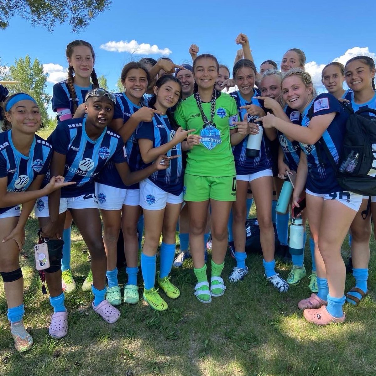 AtomicCityFC's tweet image. It’s all about the NEW “Atomic City Chain-Gang!” Madyline Lora, today’s MVP! This kid played lights out for us today with a massive PK save and several big saves to keep the clean sheet.