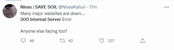 ETNOWlive's tweet image. Major websites across the globe are down🔴

&quot;500 Internal Server Error&quot; message displayed 

#InternalServerError #Outage