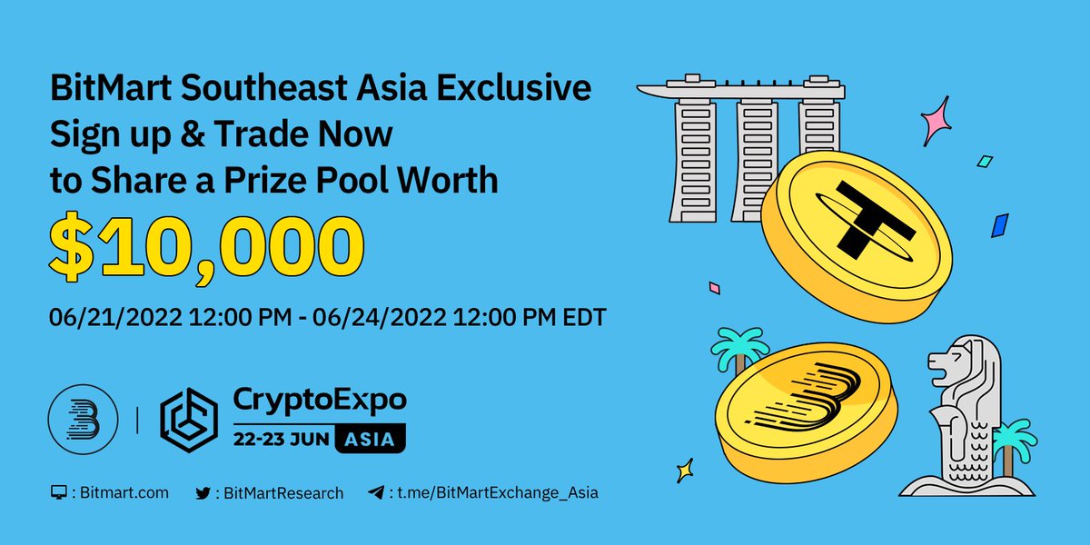 🚀Sign up &amp; Trade Now to Share a Prize Pool Worth $10,000

💰$10,000 to complete tasks 🔽
support.bitmart.com/hc/en-us/artic…

💰Extra bonus 10 ppl* $10 for 👇
1⃣️Follow <a href="/BitMartResearch/">BitMart Research｜$BMX HODLer</a>
2⃣️RT &amp; Like &amp; Tag 3 frds
3⃣️Join TG: t.me/BitMartExchang…
4⃣️Fill out forms.gle/LvzSQMy1av9x4y…