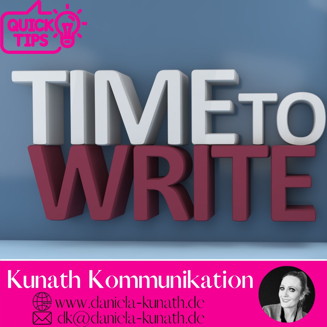 DanielaKunath's tweet photo. #TippFürDeineKommunikation
Eine erfolgreiche Bitte ist positiv formuliert, konkret umsetzbar und überprüfbar, ob sie erfüllt wurde oder nicht. 
Formulierst du deine Bitten erfolgreich? 
#pressearbeitFürVereine #marketingFürVereine #kommunikationInPink https://t.co/Ra7QS0dFhF
