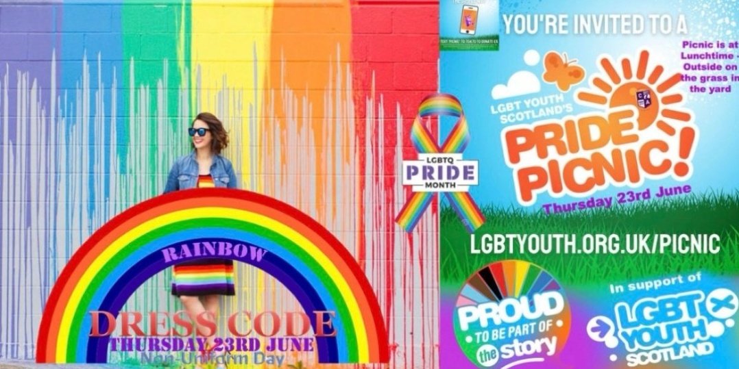 📢📢📢 Remember this Thursday 23rd marks our Rainbow Dress Down Day and our Pride Picnic at lunchtime 😁🎉🌈 <a href="/CumbernauldAcad/">Cumbernauld Academy</a> @LGBTYS