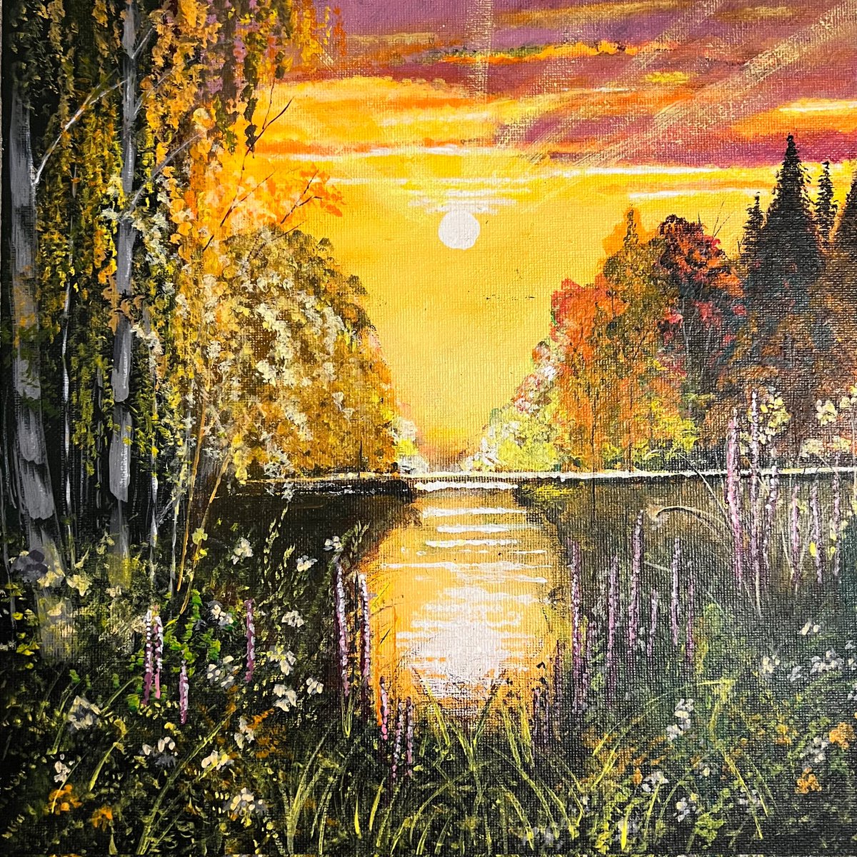 BTalware's tweet photo. A beautiful sunrise #acrylicpainting #artistsontwitter https://t.co/9DflnLLlfd