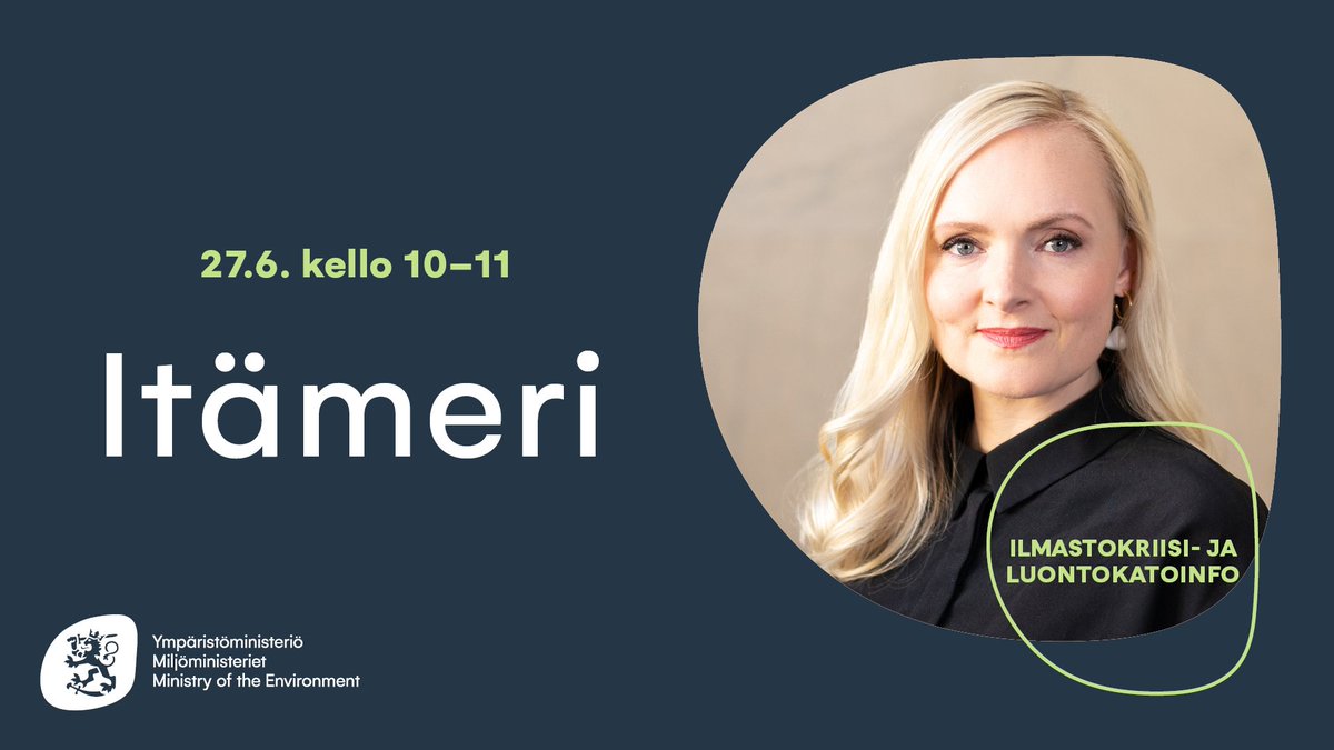 Miten Itämeren tila on kehittynyt viime vuosikymmeninä? Entä miten hallitus toimii meren tilan parantamiseksi?

Ministeri <a href="/MariaOhisalo/">Maria Ohisalo</a>’n seuraavan ilmastokriisi- ja luontokatoinfon aiheena on Itämeri.

📅 27.6. klo 10
🎥 youtube.com/playlist?list=…