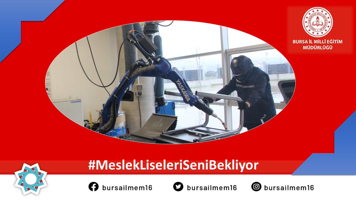 Üretimi odak noktasına alan ve Bakanlığımızın liderliğinde kaliteli eğitimi hedefleyen #MeslekLiseleriSeniBekliyor

<a href="/tcmeb/">Millî Eğitim Bakanlığı</a> <a href="/BursaValiligi/">T.C. Bursa Valiliği</a> @MeslegimHayatim <a href="/nznsener/">Nazan ŞENER</a> @serkangur_bursa