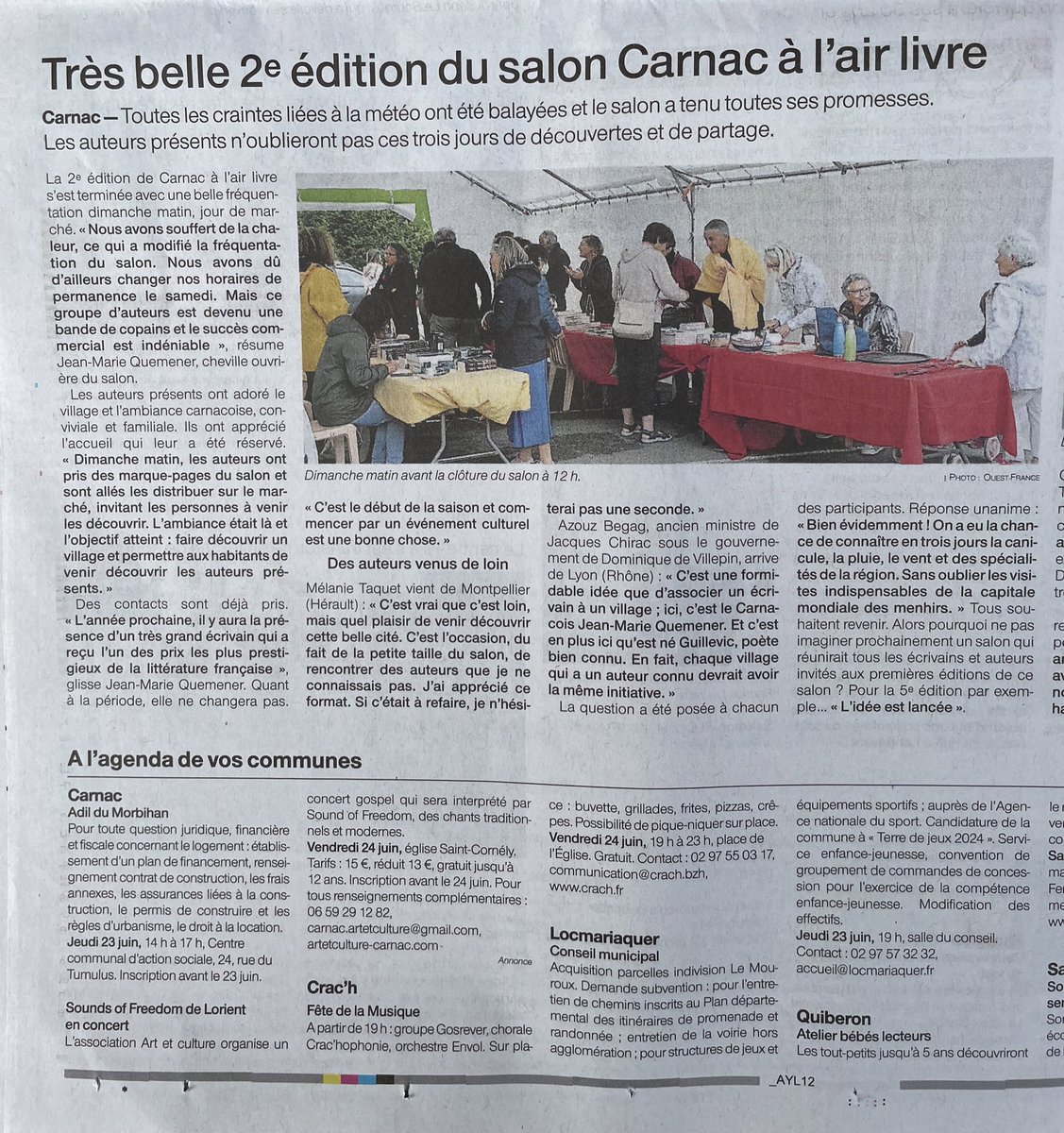 « Une bande de copains » … Bien vu <a href="/OuestFrance/">Ouest-France</a> (<a href="/OuestFrance_56/">Ouest-France 56</a> ) …
C’est ça <a href="/CarnacLAirLivre/">CarnacALAirLivre</a> !
#carnac