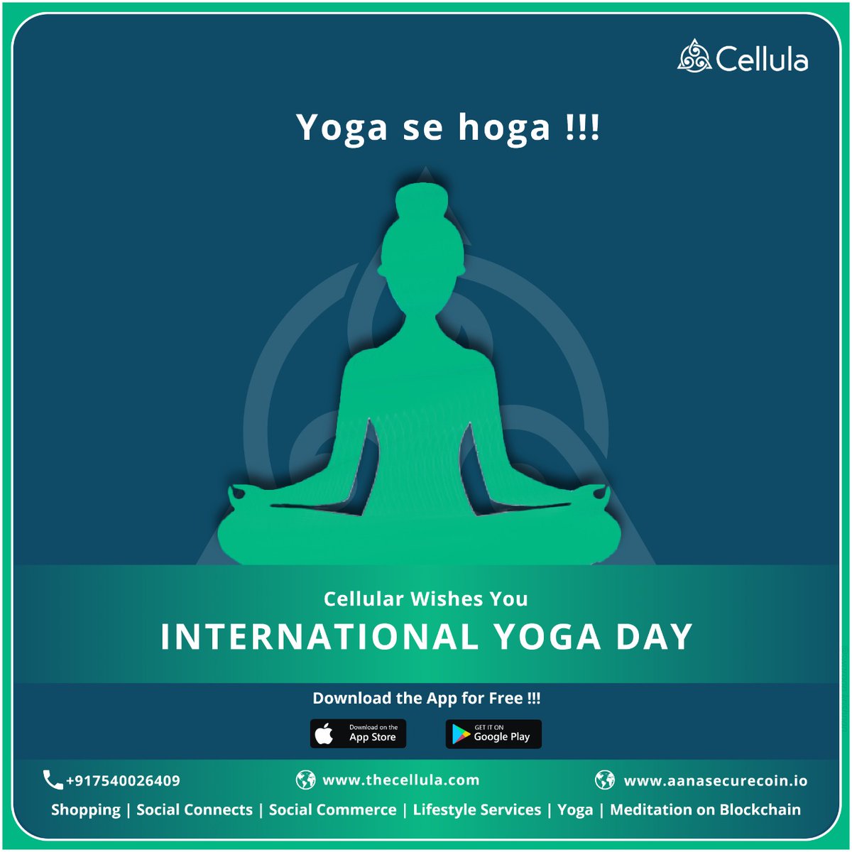 thecellulalife's tweet photo. Download the app for FREE!!!
Stay healthy with Cellula
#HappyInternationalYogaDay #cellulaapp #yoga #healthcare #Healthiswealth #loveyourself https://t.co/XxXbRsbIfd