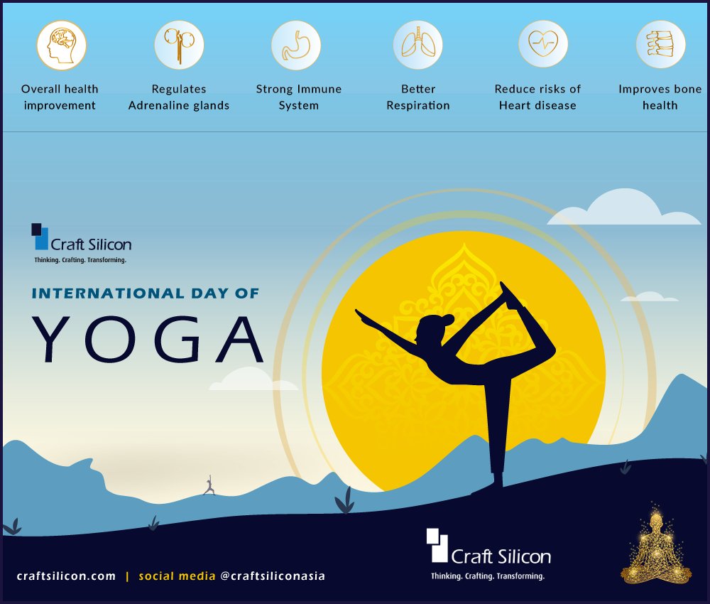 CraftSilicon_IN's tweet photo. Happy soul, fresh mind, and healthy body. All three can be achieved with yoga.

We are wishing you all an International Yoga Day.

#internationalyogaday2022 #craftsilicon #craftsiliconasia #fianacialservices #yoga #yogaday #yogaday2022 #mfi #sfb
#InternationalYogaDay https://t.co/vVixyVtQfL