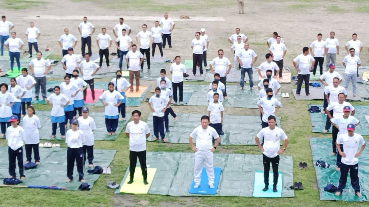 Lower_Subansiri's tweet photo. The #InternationalYogaDay Celebrations was led by Er.Taba Tedir,Hon'ble Minister Education at Yazali general ground.

@ErTabaTedir @MyGovArunachal @moayush @AkamArunachal @PemaKhanduBJP @CSArunachal https://t.co/zOGpQWul8F