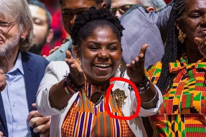 Francia Márquez the vice president-elect of Colombia; Notice the African map patch on her jacket 🖤 “A people without the knowledge of their past history, origin and culture is like a tree without roots.” Marcus Mosiah Garvey
