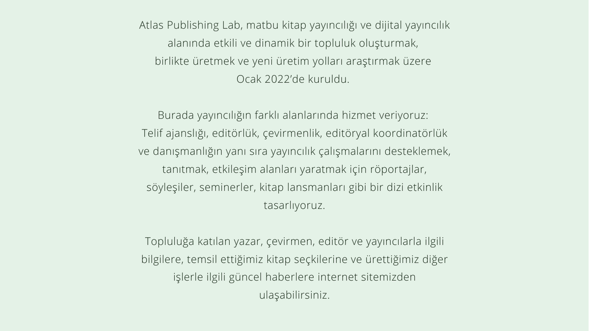 edacaca's tweet photo. Atlas Publishing Lab yayında!
https://t.co/BNcvdIt0Bx https://t.co/E3fCZJdeHN