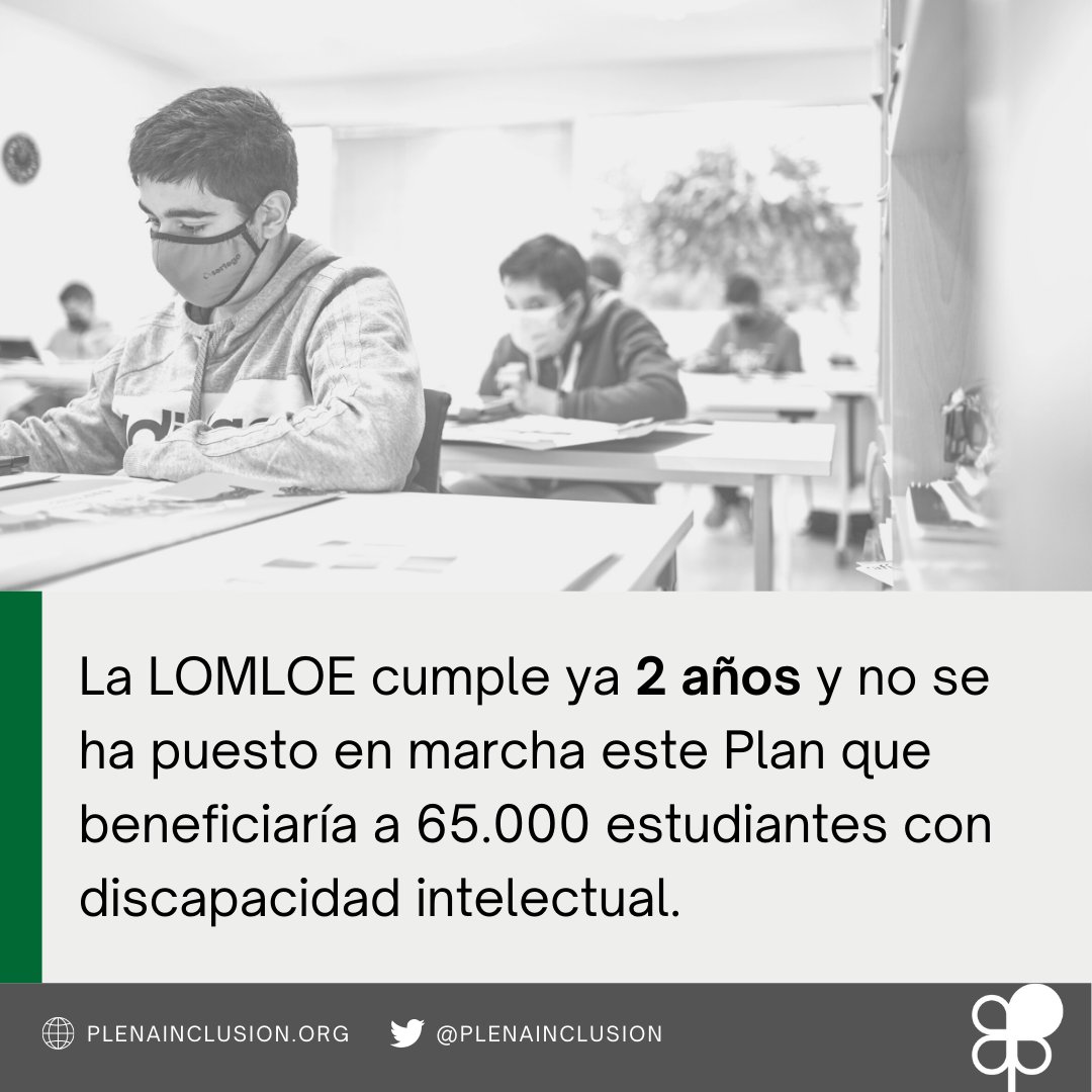 Plenainclusion's tweet photo. NOTA DE PRENSA | El curso escolar finaliza sin que se aprecien avances en la puesta en marcha del Plan de Educación Inclusiva

👉🏿La LOMLOE cumple ya 2 años sin que se haya puesto en marcha este plan
👉🏿Plena inclusión demanda que se cumpla

⬇️Infórmate
https://t.co/v9gWLkhzgT https://t.co/XThxbxilYx