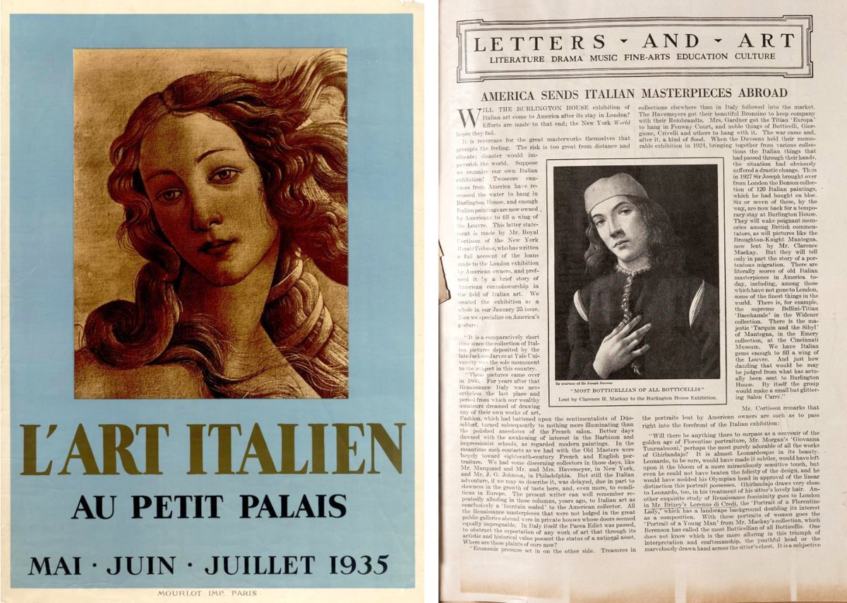 REGISTER NOW: „#Botticelli on Tour: #Italian #OldMasters #Exhibitions in the 1930s between #Publicity and #Propaganda“ by Matilde Cartolari | LIVE ONLINE EVENT <a href="/fokumberlin/">Forum Kunst und Markt</a> Evening Lecture <a href="/TUBerlin/">TU Berlin</a> <a href="/KuK_TUBerlin/">KuK TU Berlin</a> <a href="/uniud/">Università di Udine</a> | #artmarketstudies #DuveenBrothers | anmeldung@fokum.org