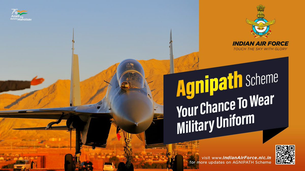 TeamMumbaiB1's tweet photo. Become and #Agniveer walk the #Agnipath. @SpokespersonMoD @narendramodi @PMOIndia @DefenceMinIndia @HQ_DG_NCC @ncc_dte @NCC_alumni_assn @mygovindia @drajaykumar_ias @DefPROMumbai @adgpi @IAF_MCC @IndiannavyMedia https://t.co/QCSyw41D7W