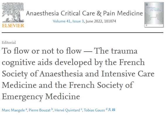Anaesthesia Critical Care & Pain Medicine (ACCPM) tweet media