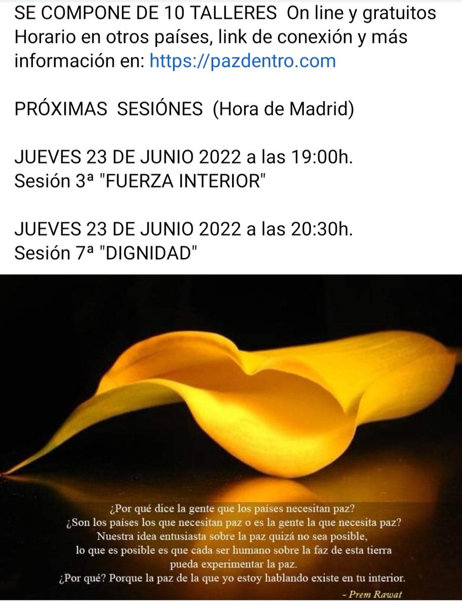 pazdentro's tweet photo. PROGRAMA DE EDUCACIÓN PARA LA PAZ (Este programa brinda a los participantes la oportunidad de enfocarse en su propia humanidad y reflexionar sobre sus recursos internos como elección, esperanza, dignidad) https://t.co/j1ku7OwIQQ