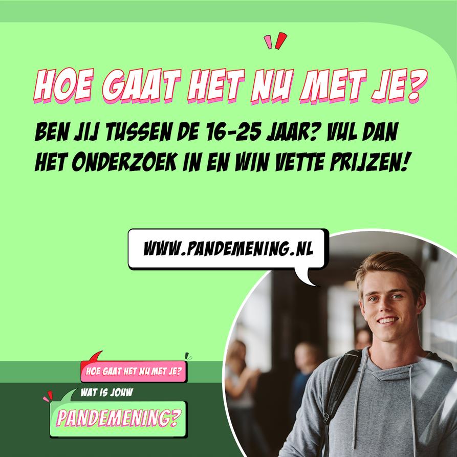 ggdhaaglanden's tweet photo. Hoe gaat het nu met je? Hoe heeft corona invloed op jouw leven? Ben je gelukkig, ervaar je veel stress? Ben je tussen de 16 en 25 jaar? Doe dan mee aan het onderzoek van de GGD’en en maak kans op leuke prijzen! Meer informatie en de vragenlijst op https://t.co/urPX2Iq9DK. https://t.co/fP3XbRIdrA