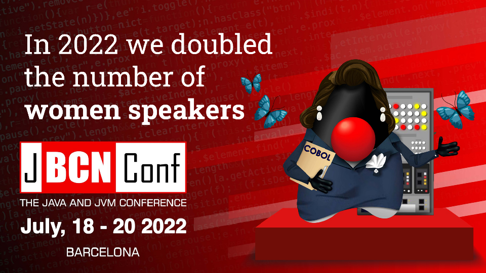 The visibility of #WomenInIT is a key priority for us. We are happy to share that, in its 7th edition, #JBCNConf will double its number of female speakers compared to 2019. 

We hope more will join us every year!