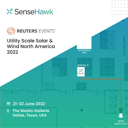 SenseHawk's tweet photo. June 21-22: We are all set at #USSW2022. Swing by *Booth 5* to talk about the latest in #solar asset data integration, digital processes, project management, drone analytics , workflows, and more.

#solarpv #renewables #assetmanagement #digitaltwins #utilityscale #sensehawk https://t.co/O6C1lpJvZ8