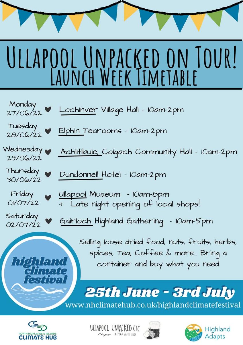 Ullapool Unpacked CIC
Launch Week Tout Timetable!