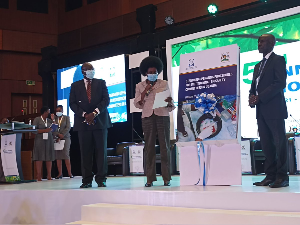 UNCST_Uganda's tweet photo. Launching Standard Operating Procedures for Institutional Biosafety Committees in Uganda at the Annual Biosafety Forum 2022 https://t.co/4fhz6Y24CN