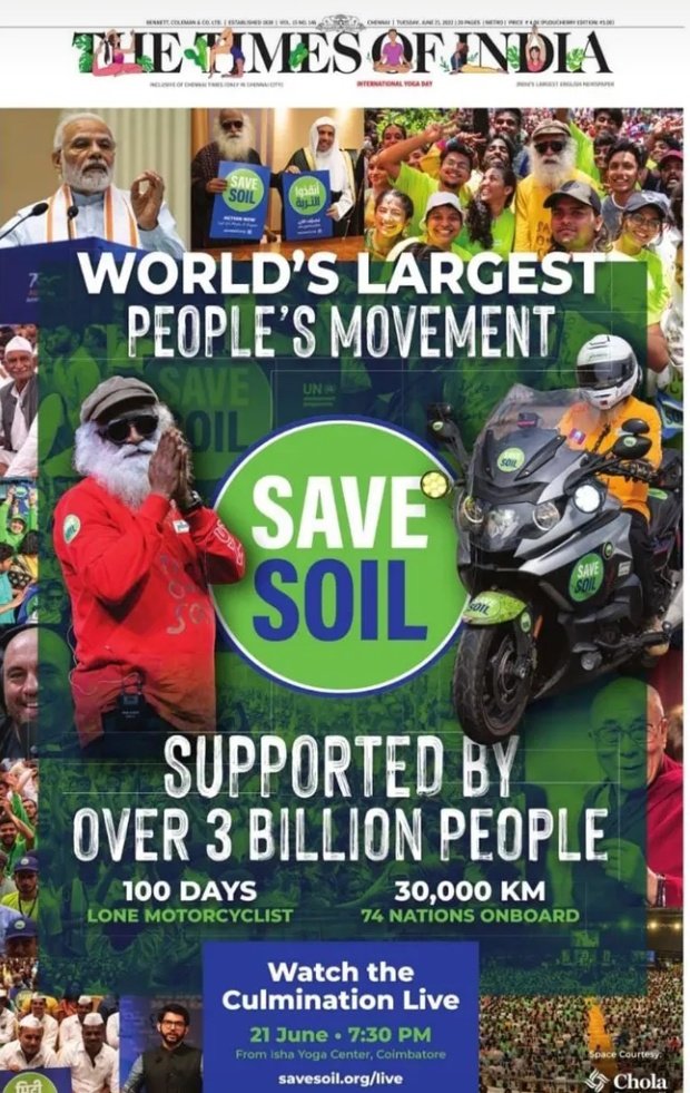 SamuelSobiya's tweet photo. #SaveSoil @SadhguruJV @cpsavesoil https://t.co/Q73G7fQejC