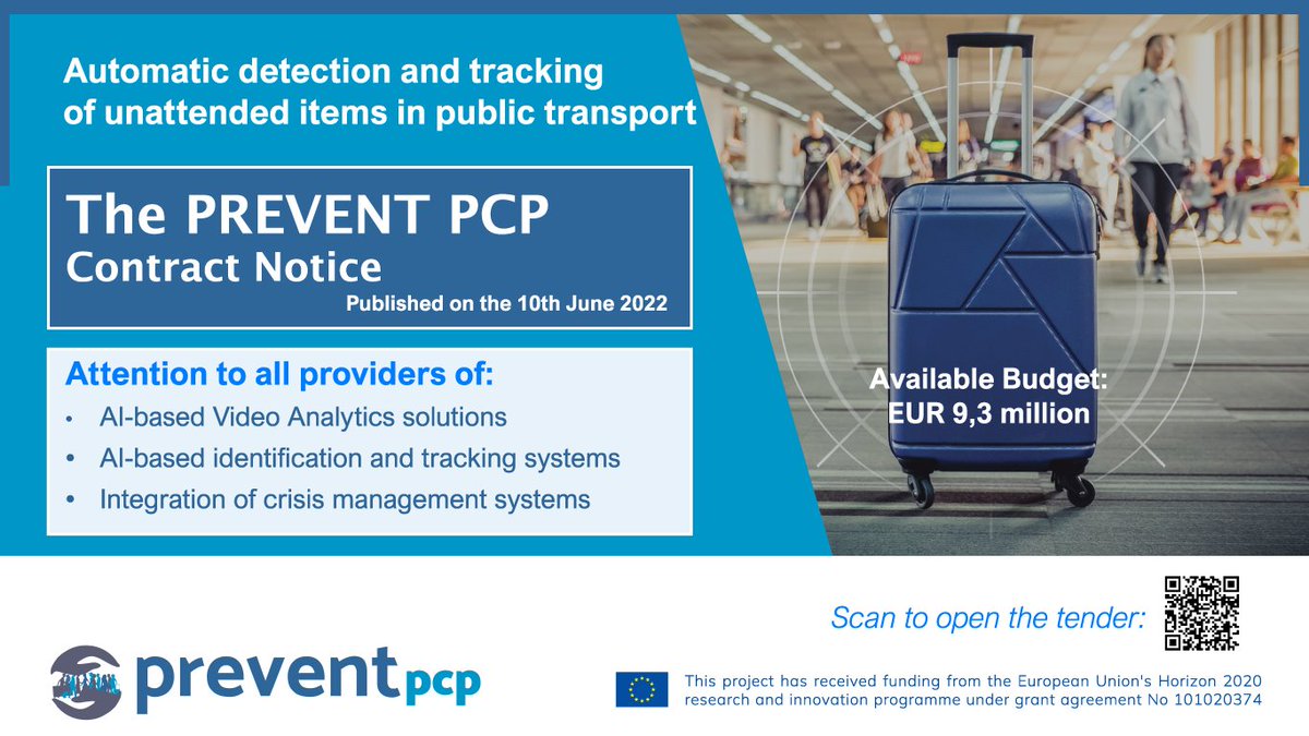 1/2 We would like to remind you that the PREVENT PCP Call for Tenders has been launched❗️

The Contract Notice and the relevant documentation are available here: prevent-pcp.eu/download-2/ ⬅️ ⬅️ ⬅️