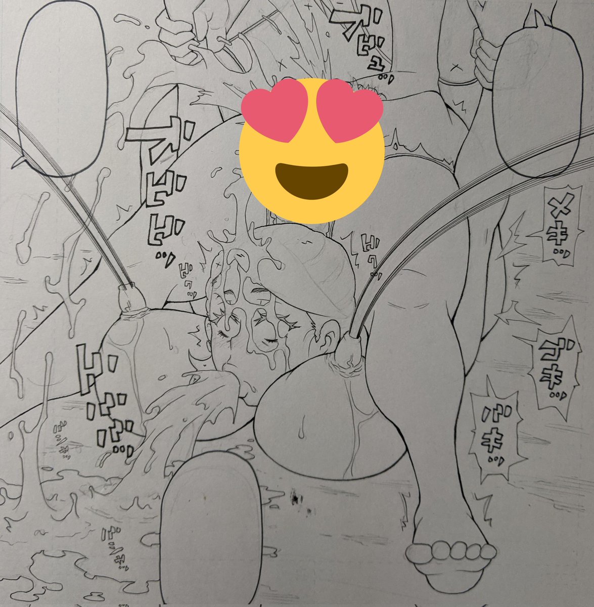 ペン入れ作業もラストスパート、今回の漫画で一番複雑怪奇な絵を描き終えた。 