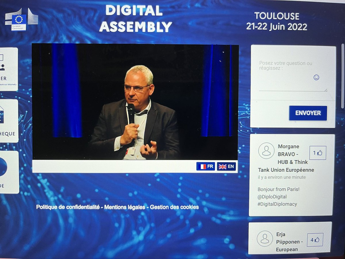 #PFUE2022 
🇨🇵🇪🇺 Coup d’envoi de l’Assemblée #numérique, organisée par #Bercy et @EU_Commission dans le cadre de @Europe2022FR.

#DA22eu #DA2022 #DigitalDiplomacy #Diplomatie