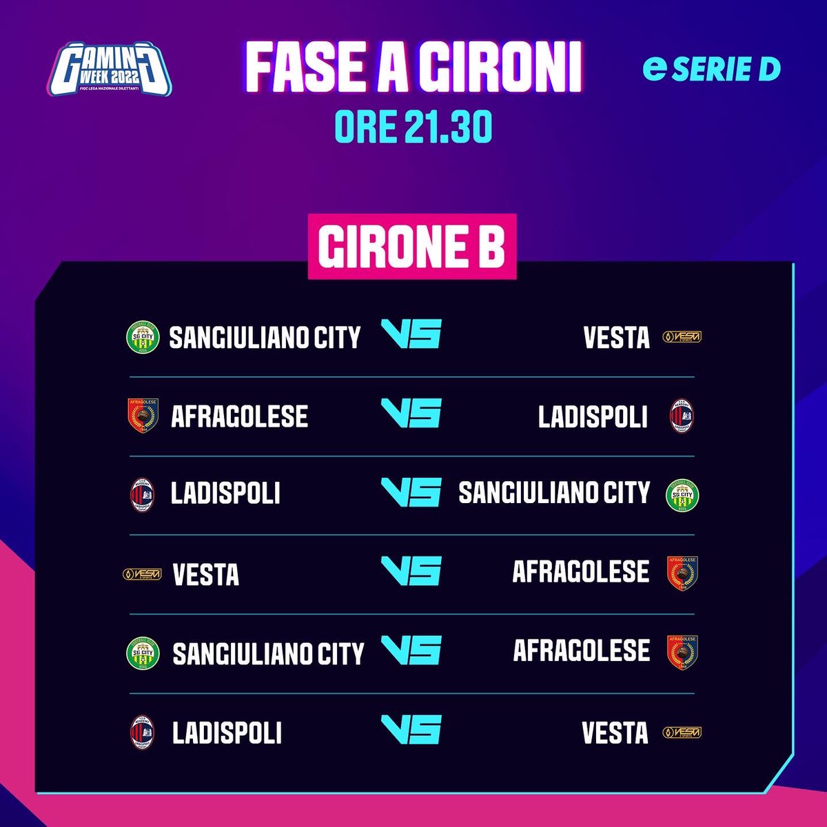 LND Esport (@lndesport1) on Twitter photo 🎮⚽️ #GamingWeekLND, si parte!
▶️ Comincia oggi la Final Eight di #eSerieD, diretta a partire dalle 20.30 sul nostro canale twitch.tv/legadilettanti….
🎙 I caster <a href="/itsTulip_/">Lorena Rusu 🌷</a>, <a href="/brandino_marco/">Marco Brandino</a>, <a href="/Enrico_Coviello/">Jhonny ®️</a> e <a href="/RiberaRibell/">Matteo Ribera</a> vi aspettano con un ampio prepartita. 🎮⚽️ #GamingWeekLND, si parte!
▶️ Comincia oggi la Final Eight di #eSerieD, diretta a partire dalle 20.30 sul nostro canale twitch.tv/legadilettanti….
🎙 I caster <a href="/itsTulip_/">Lorena Rusu 🌷</a>, <a href="/brandino_marco/">Marco Brandino</a>, <a href="/Enrico_Coviello/">Jhonny ®️</a> e <a href="/RiberaRibell/">Matteo Ribera</a> vi aspettano con un ampio prepartita.