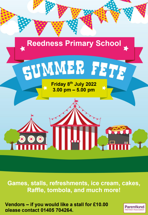 SchoolReedness's tweet photo. Preparations for the Summer Fair are in full swing. Come and join us on Friday 8th July 3-5pm. Food, drinks, games, prizes. What more could you ask for? #goole #summerfair #prizes #school #fun https://t.co/dLUSsXi0L5