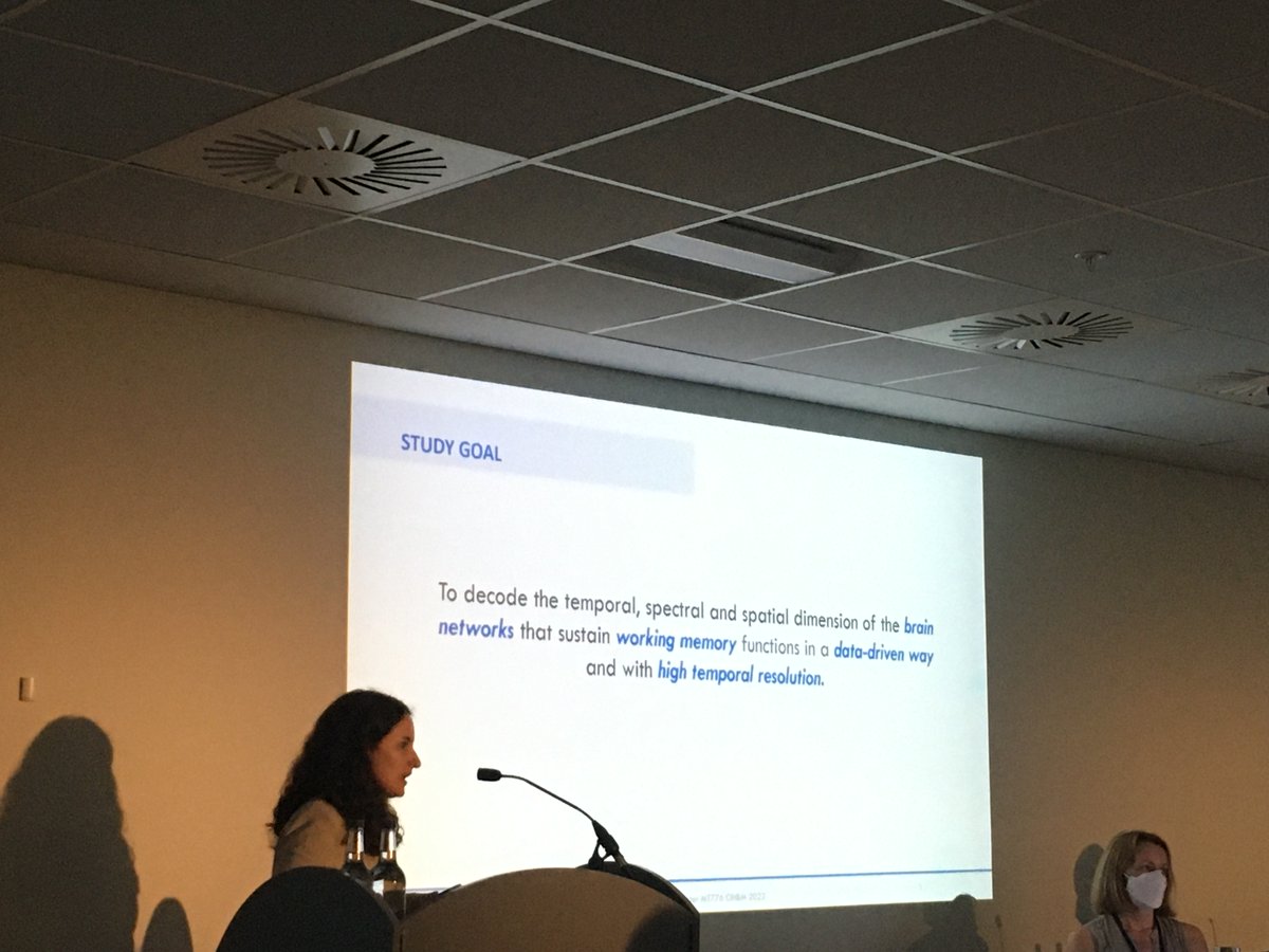 AIMS_VUB's tweet photo. Great presentation at @OHBM by @Chiara__Rossi on transient brain dynamics during an nBack task! Come and check out her posters to discuss the results in healthy subjects (MT776) and people with multiple sclerosis (WTh300)! https://t.co/sN3o7hXDEC