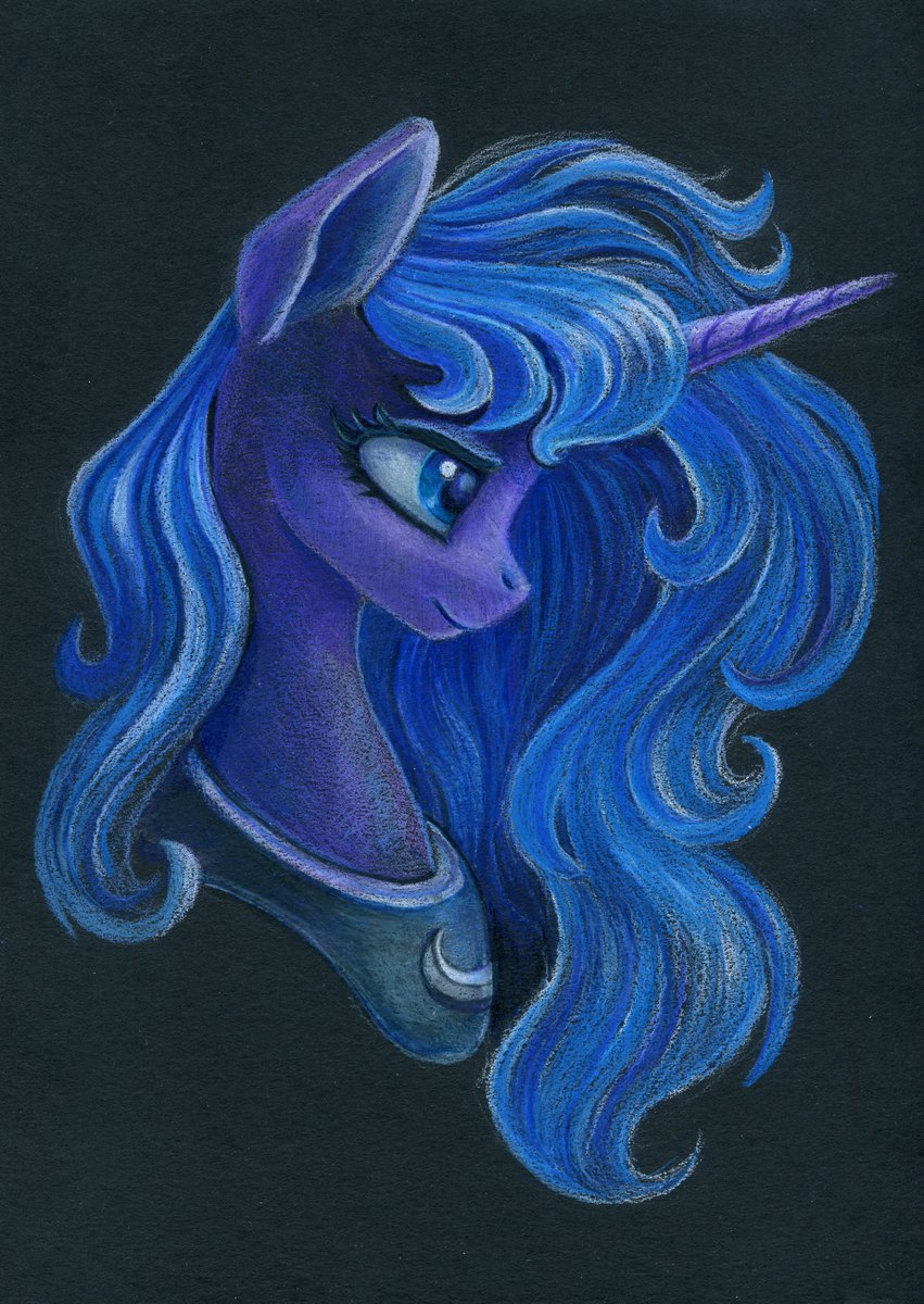Another drawing on black paper. black paper its... strange o__o
#MLP #luna #PrincessLuna #mlpfim #traditionalart
