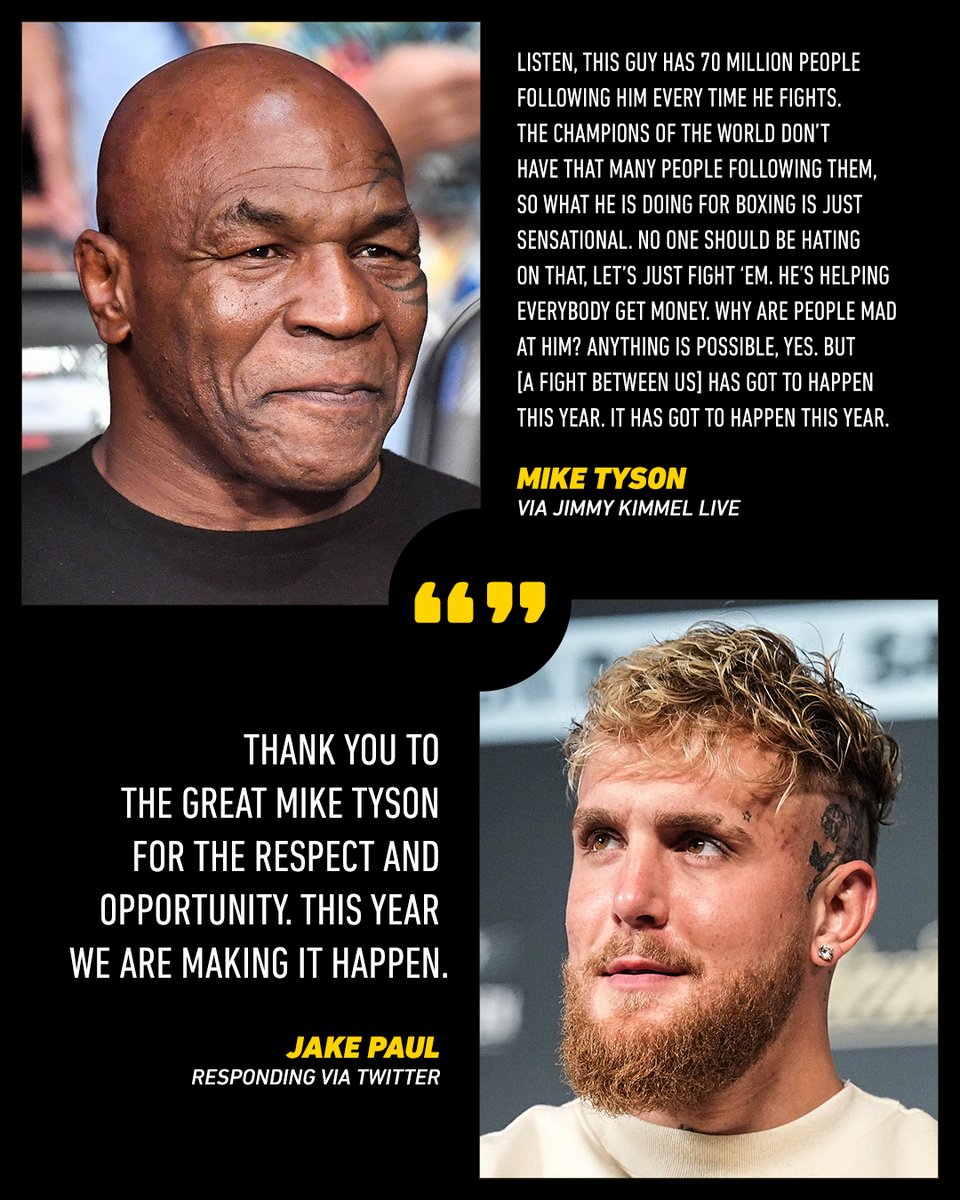 MMAFighting's tweet photo. Will Mike Tyson vs. Jake Paul  happen in 2022? 😳

📰 https://t.co/MiOOBlOrrp https://t.co/DbpgtxG1kD