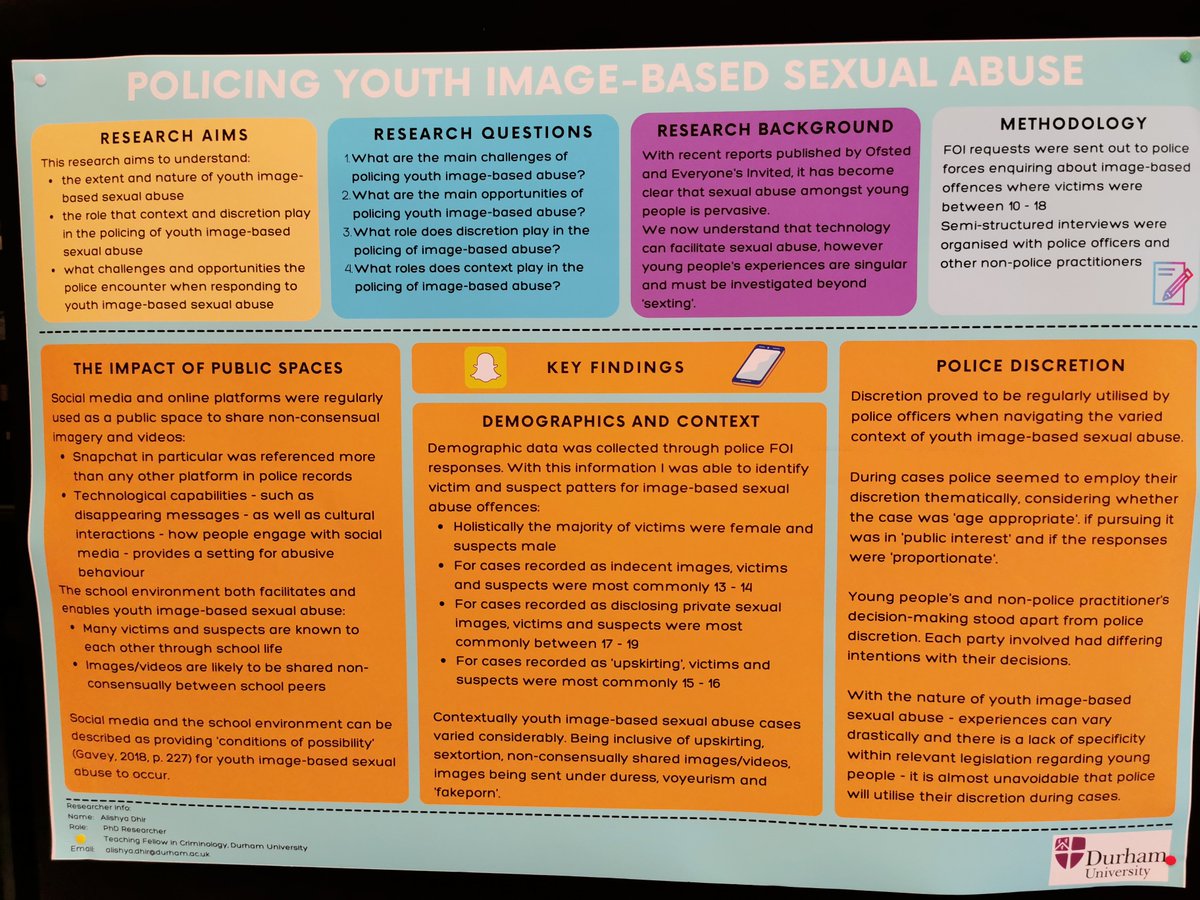 N8PRP's tweet photo. Congratulations to @AlishyaDhir for winning the Best Poster competition at #N8VAWG for their poster on Policing Youth Image-Based Sexual Abuse. https://t.co/4JjN1IohFB