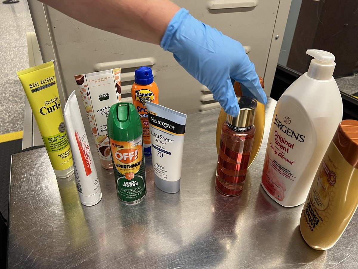 MelindaAlfred's tweet photo. I would like to sincerely thank the @AmericanAir counter agent who refused to check my liquids bag &amp; caused TSA to throw them all away. Apparently I “missed” the luggage deadline even though the bag was right next to my suitcase which didn’t miss it. https://t.co/n9XNF62zs7